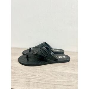 Yves Saint Laurent Rubber Slip On Thong Flip Flop Sandals Black Women's Size 7